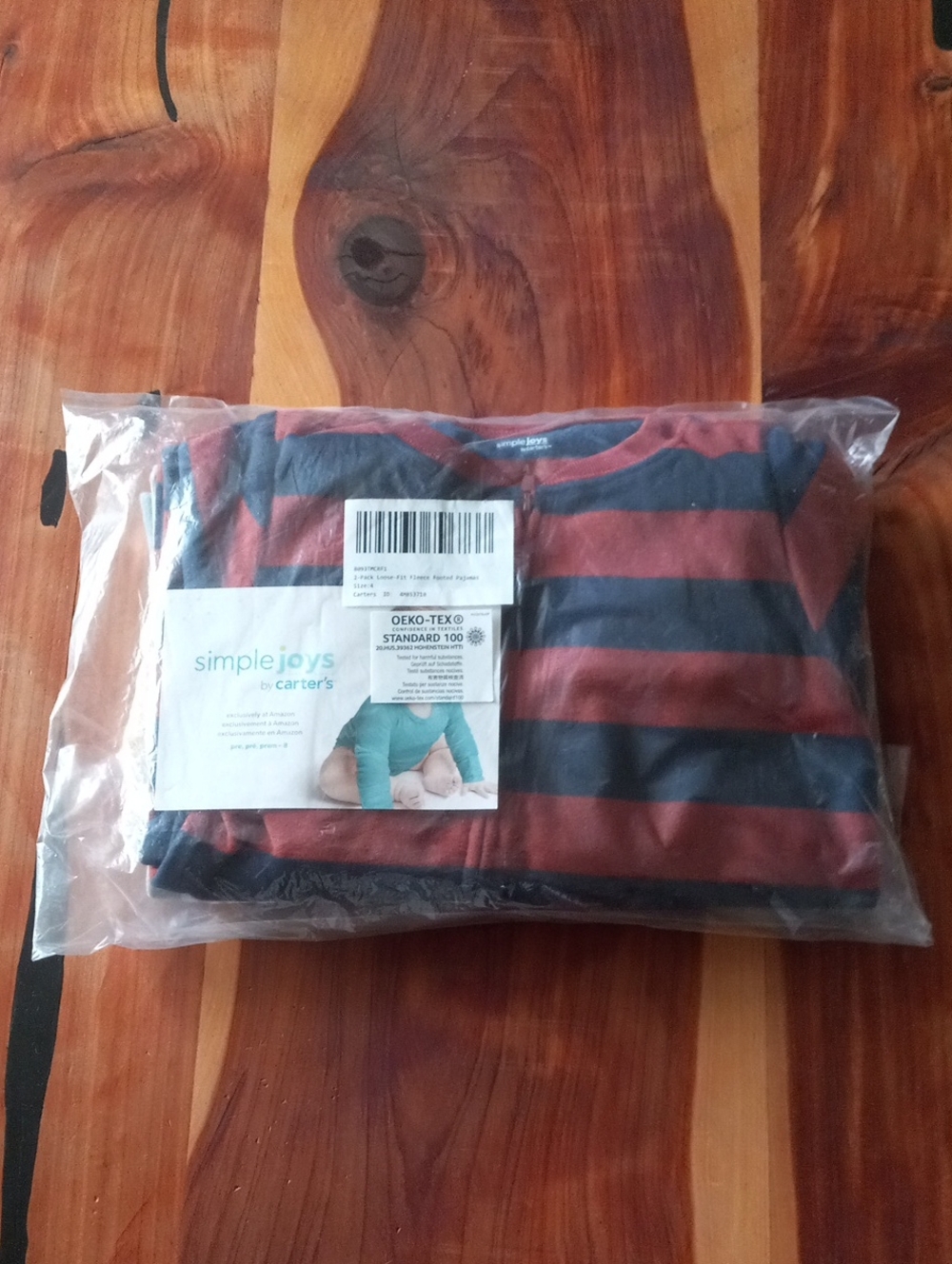 Simple Joys by Carter's Toddler Moose & Striped Fleece Pajama 2 Pack NWT Size 4